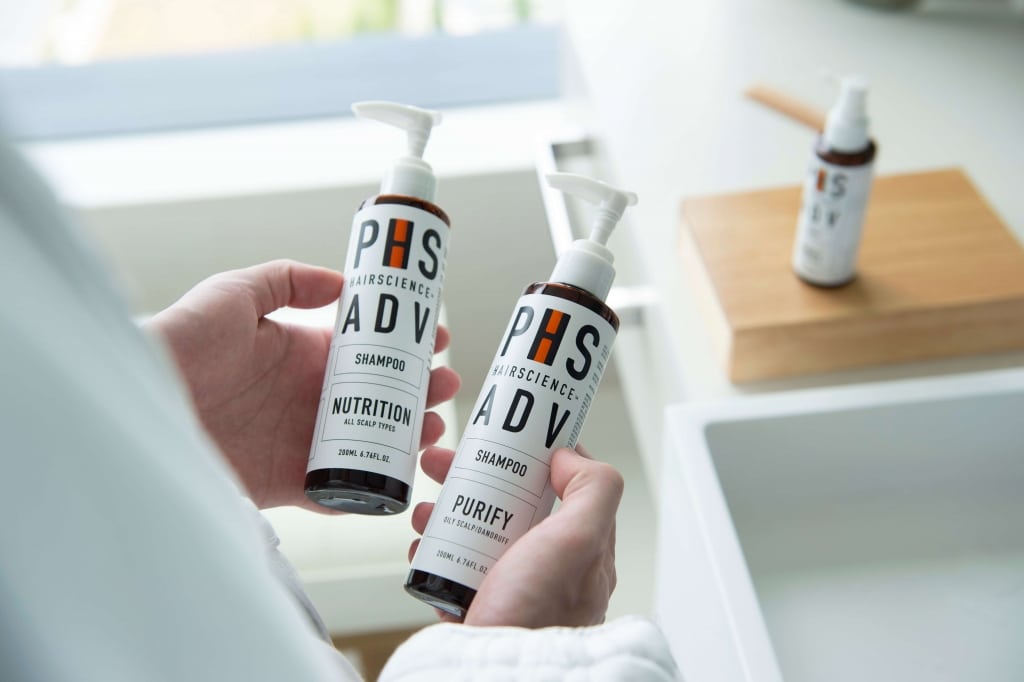 ADV Nutrition Shampoo and ADV Purify Shampoo used in PHS Signature Double Cleanse